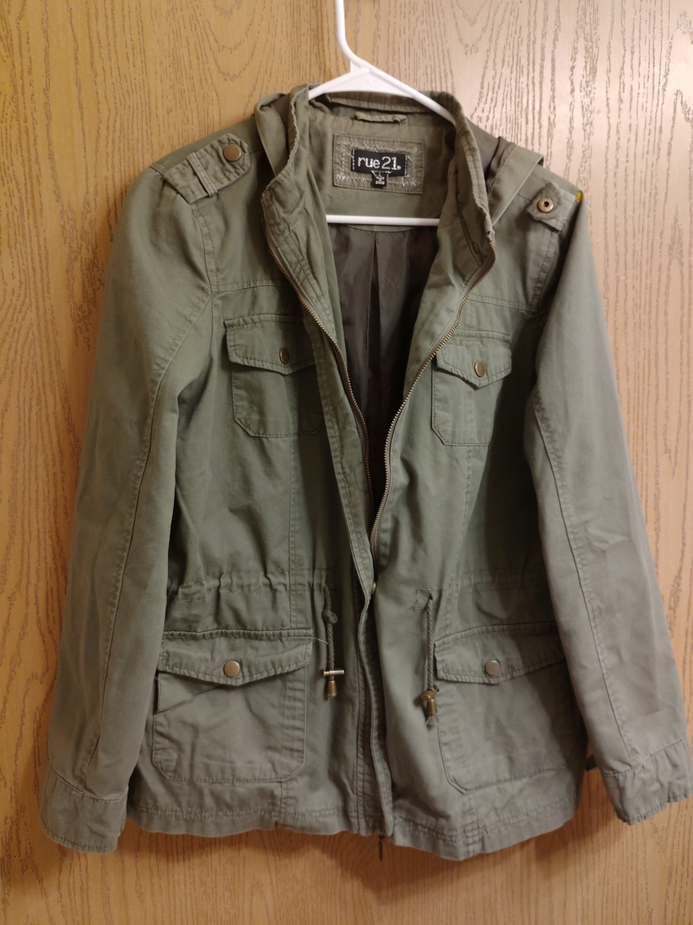 rue21 Olive Green Utility Jacket with Hood